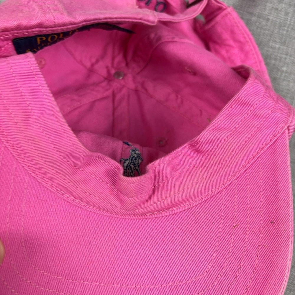 Polo Ralph Lauren Hat Cap Strap Back One Size Pink Baseball Mens Embroidered - Picture 7 of 9